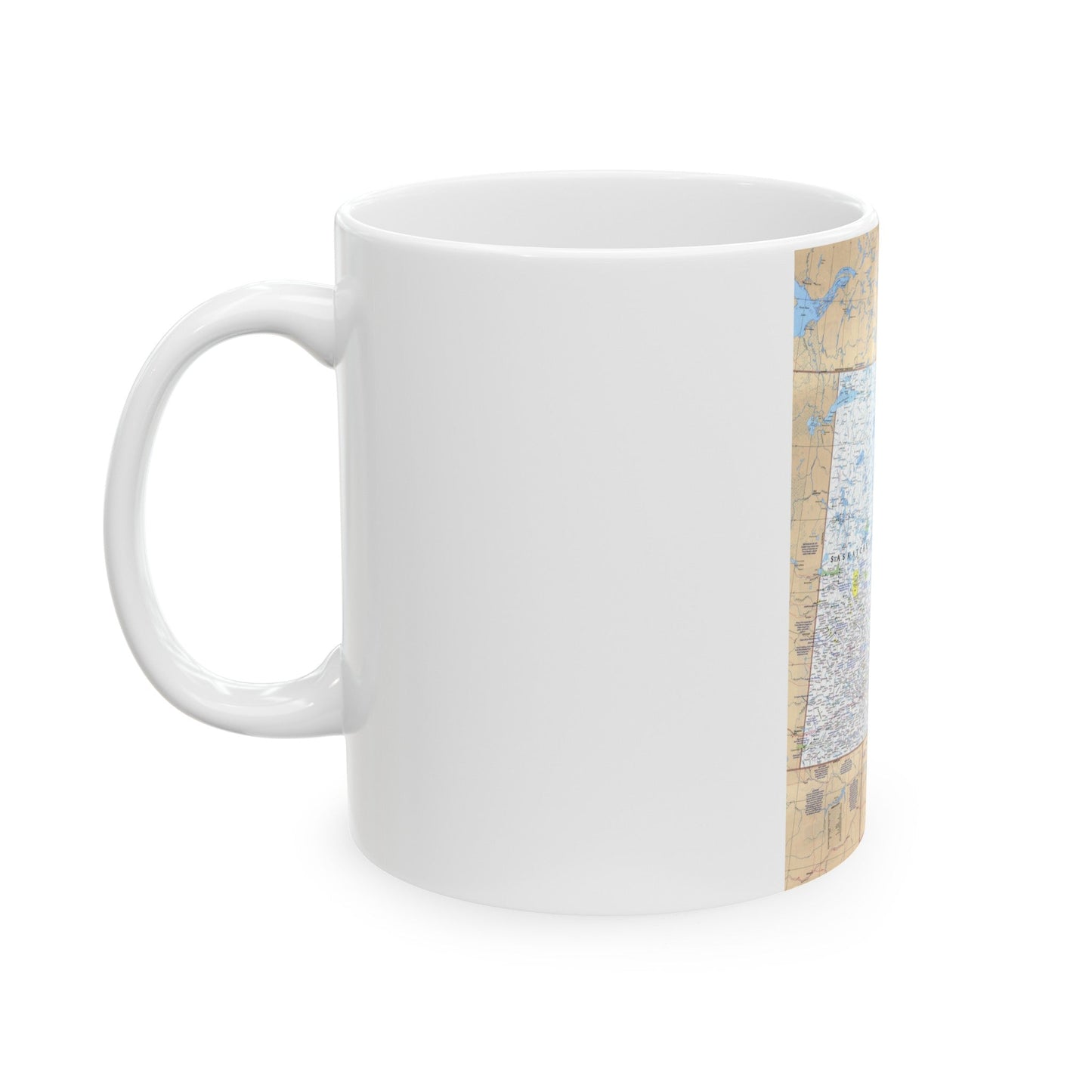 Canada - Saskatchewan & Manitoba (1979) (Map) White Coffee Mug-The Sticker Space