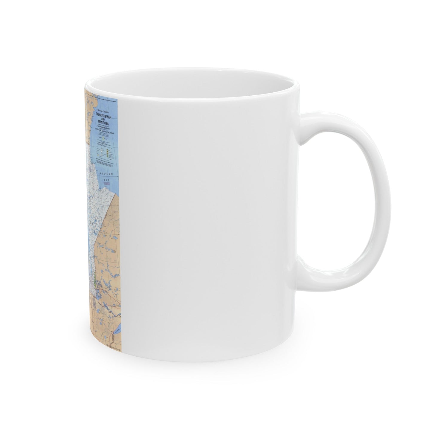 Canada - Saskatchewan & Manitoba (1979) (Map) White Coffee Mug-The Sticker Space