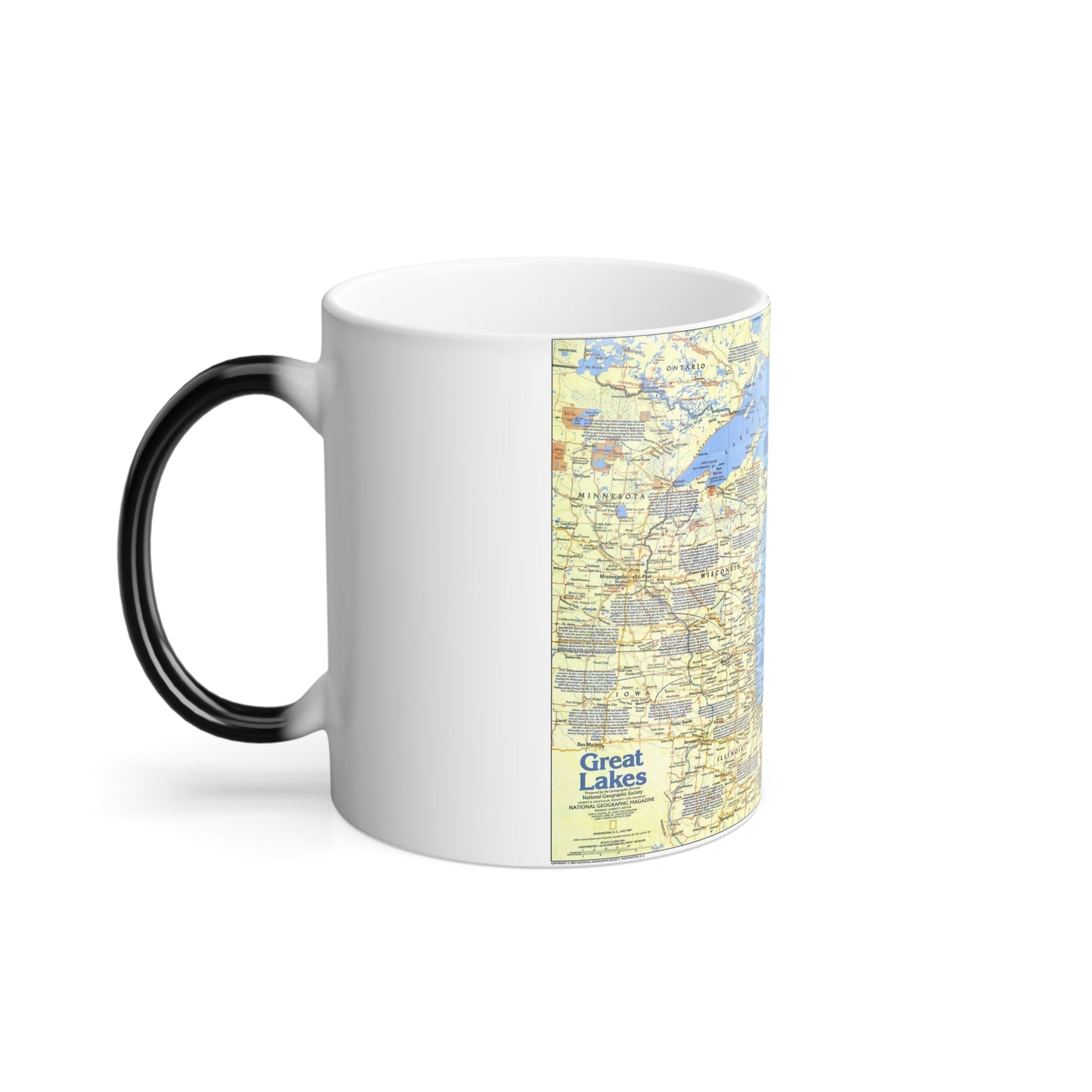 Canada - The Great Lakes 1 (1987) (Map) Color Changing Mug 11oz-11oz-The Sticker Space