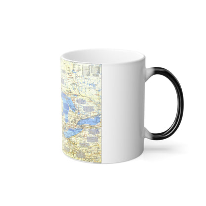 Canada - The Great Lakes 1 (1987) (Map) Color Changing Mug 11oz-11oz-The Sticker Space