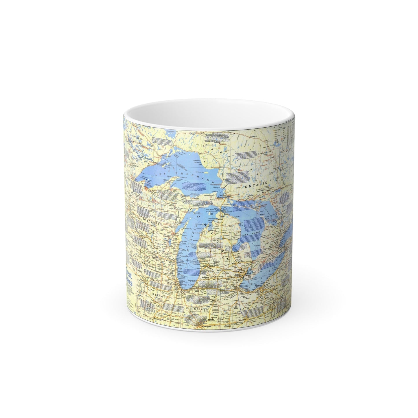 Canada - The Great Lakes 1 (1987) (Map) Color Changing Mug 11oz-11oz-The Sticker Space