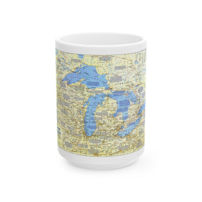 Canada - The Great Lakes 1 (1987) (Map) White Coffee Mug-15oz-The Sticker Space