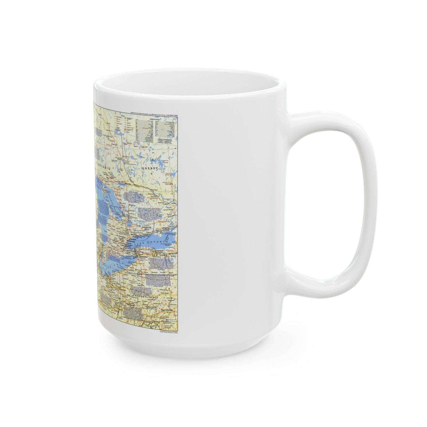 Canada - The Great Lakes 1 (1987) (Map) White Coffee Mug-The Sticker Space