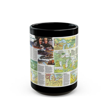 Canada - The Great Lakes 2 (1987) (Map) Black Coffee Mug-15oz-The Sticker Space