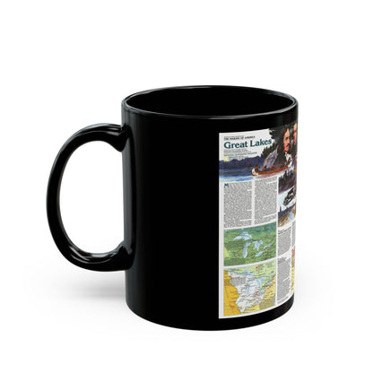 Canada - The Great Lakes 2 (1987) (Map) Black Coffee Mug-The Sticker Space