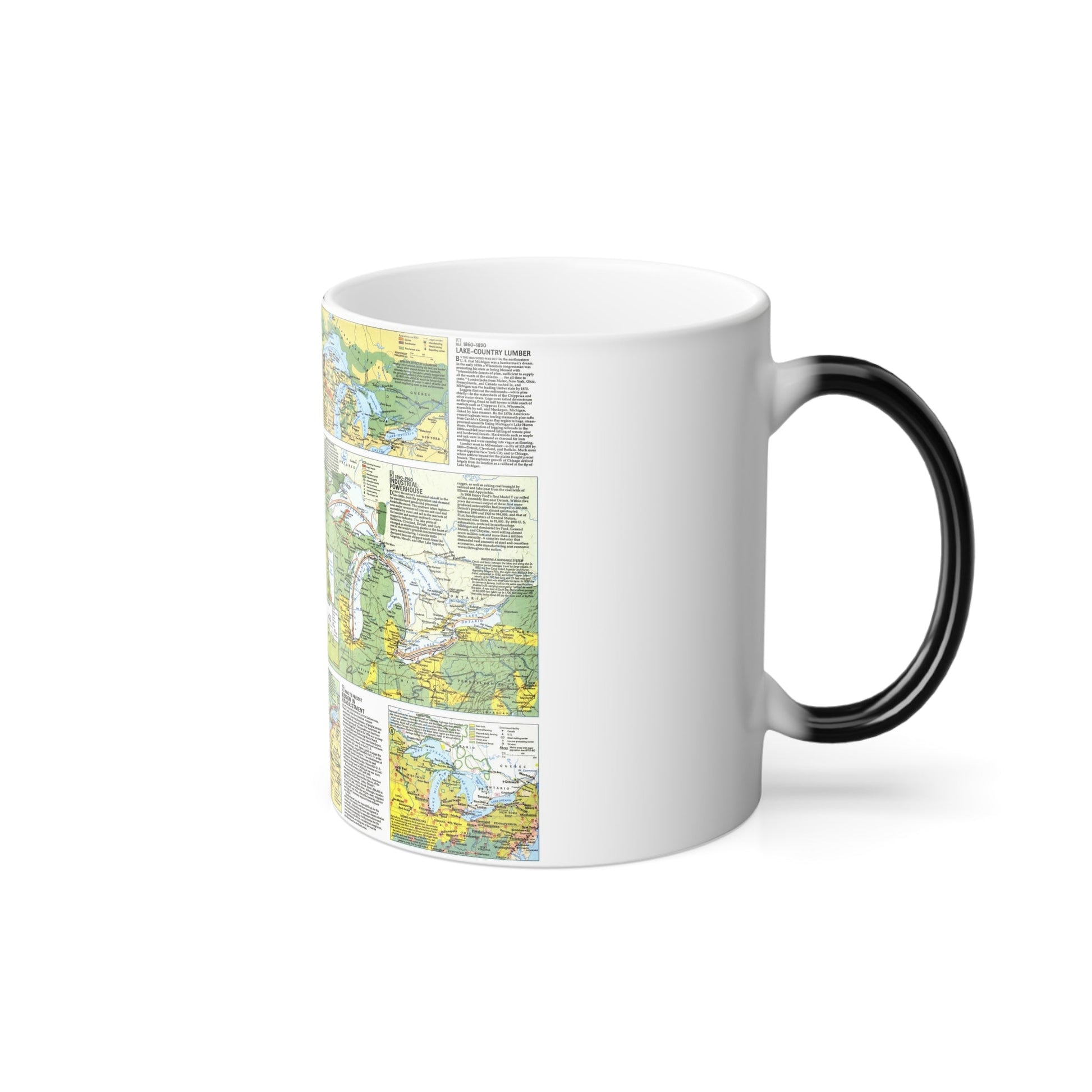 Canada - The Great Lakes 2 (1987) (Map) Color Changing Mug 11oz-11oz-The Sticker Space