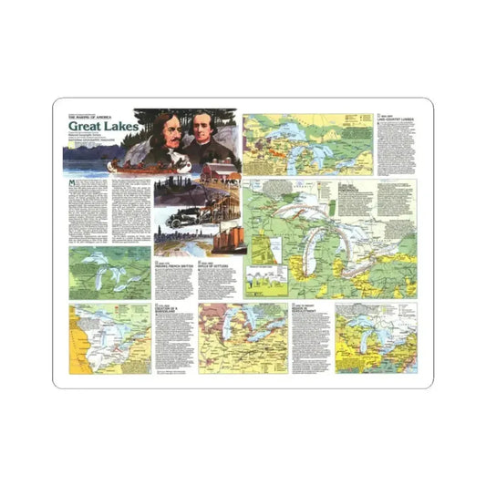 Canada - The Great Lakes 2 (1987) (Map) STICKER Vinyl Kiss-Cut Decal 2 Inch White - The Sticker Space