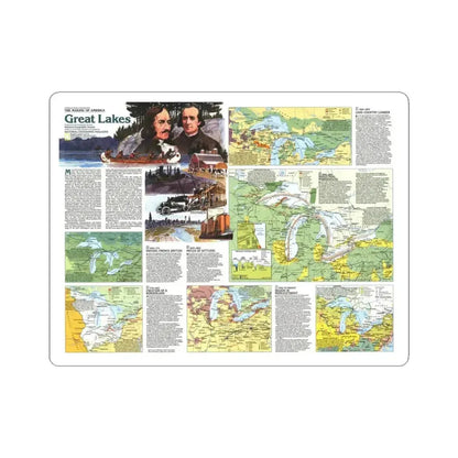 Canada - The Great Lakes 2 (1987) (Map) STICKER Vinyl Kiss-Cut Decal 4 Inch White - The Sticker Space