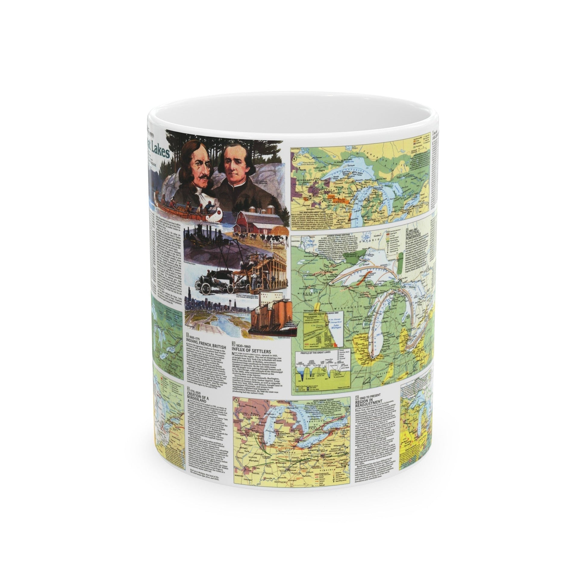 Canada - The Great Lakes 2 (1987) (Map) White Coffee Mug-11oz-The Sticker Space