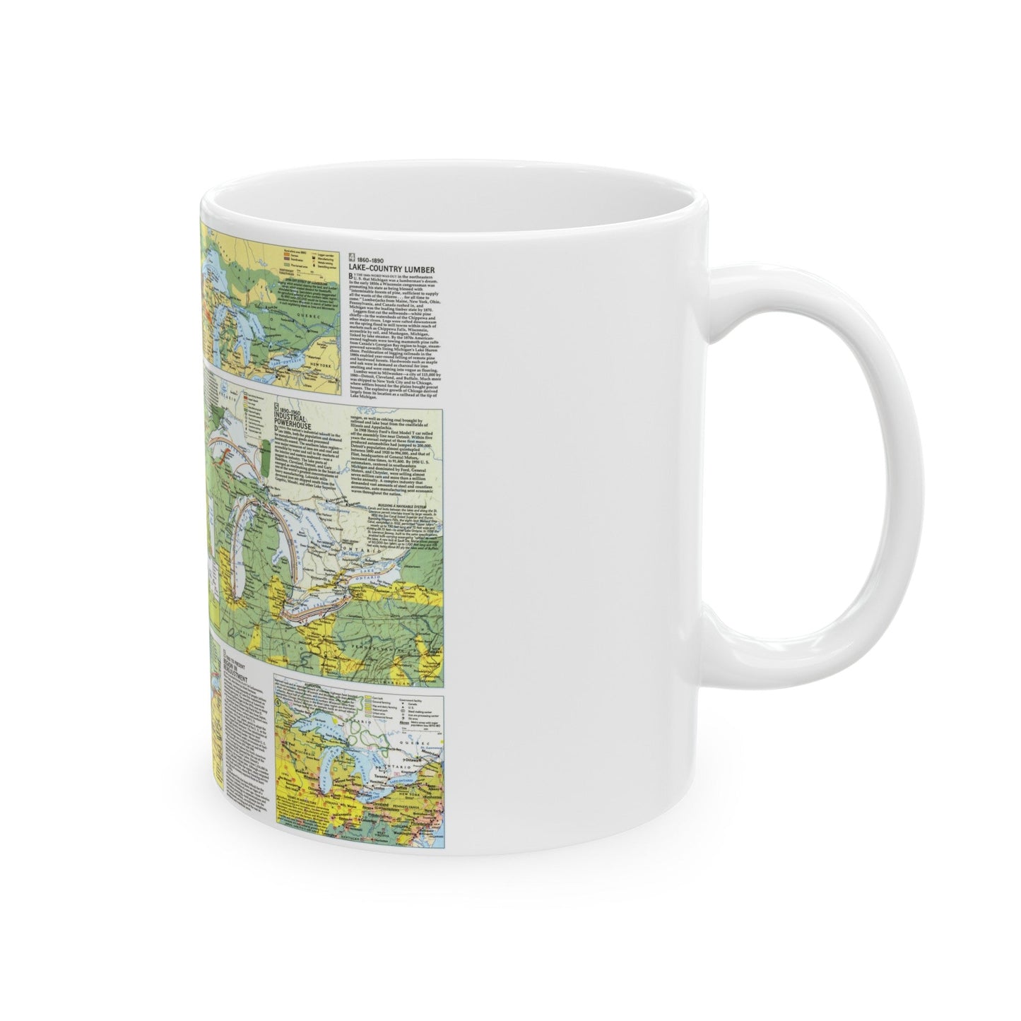 Canada - The Great Lakes 2 (1987) (Map) White Coffee Mug-The Sticker Space