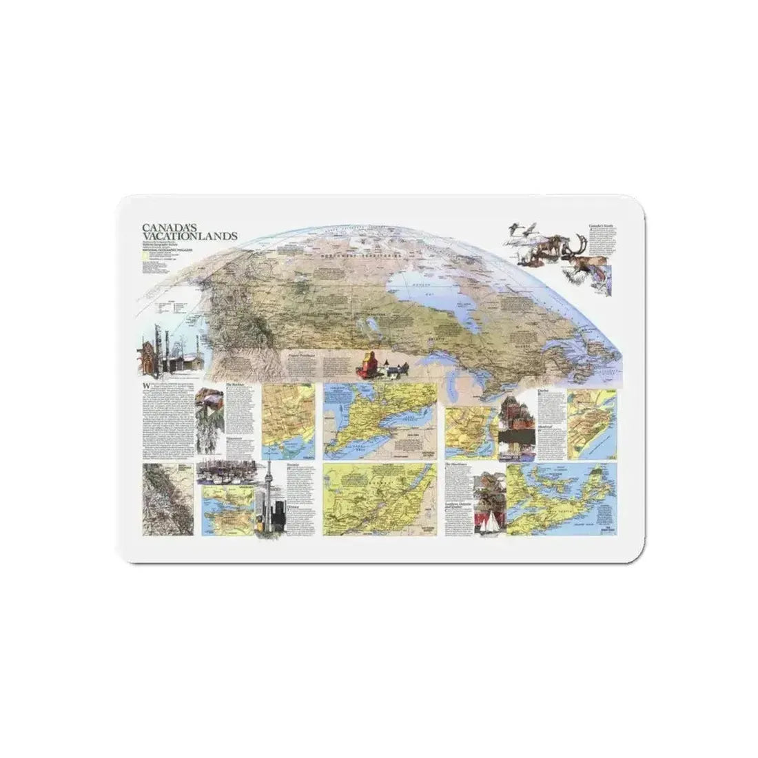 Canada - Vacationlands (1985) (Map) Refrigerator Magnet - The Sticker Space