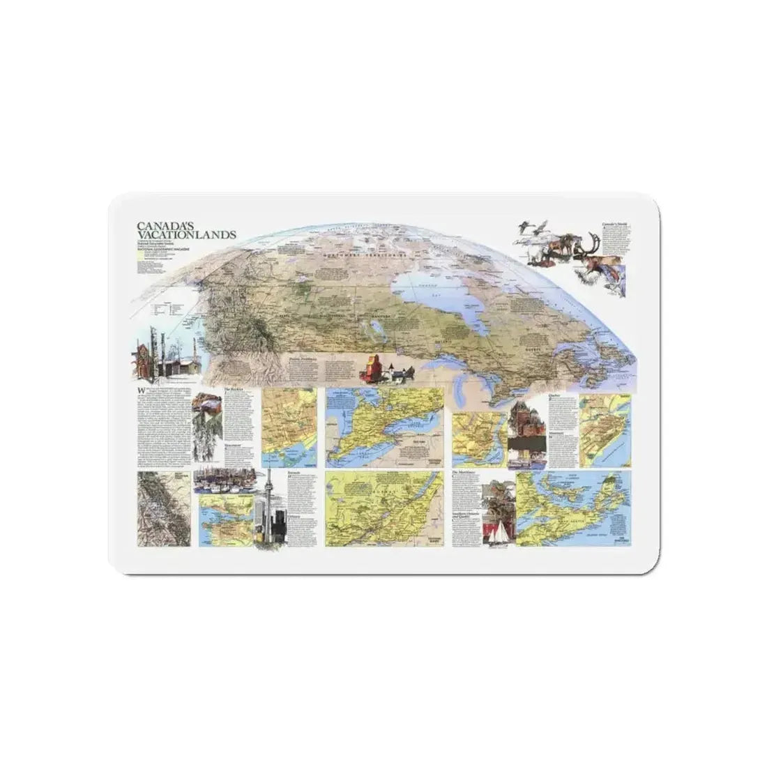 Canada - Vacationlands (1985) (Map) Refrigerator Magnet - The Sticker Space