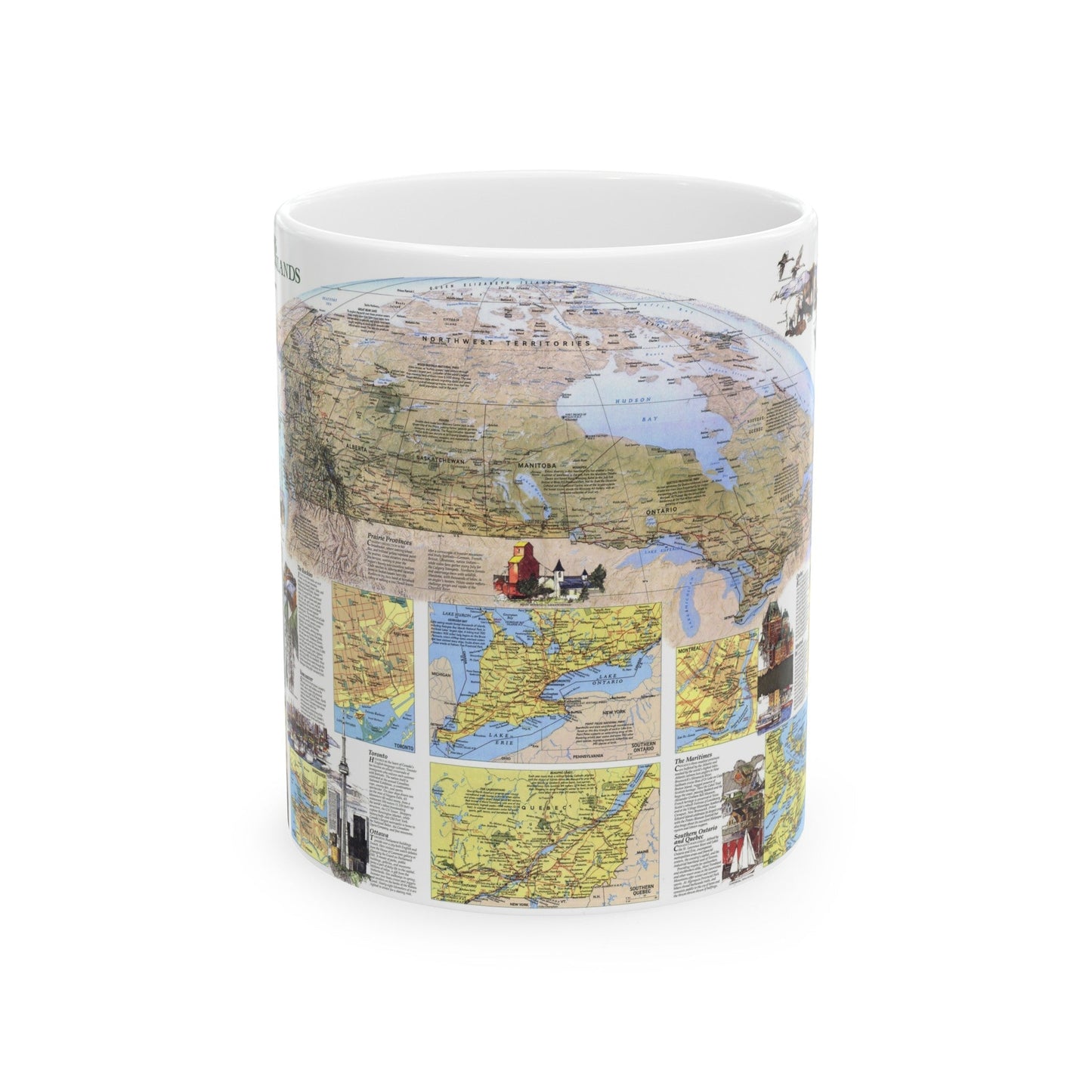 Canada - Vacationlands (1985) (Map) White Coffee Mug-11oz-The Sticker Space