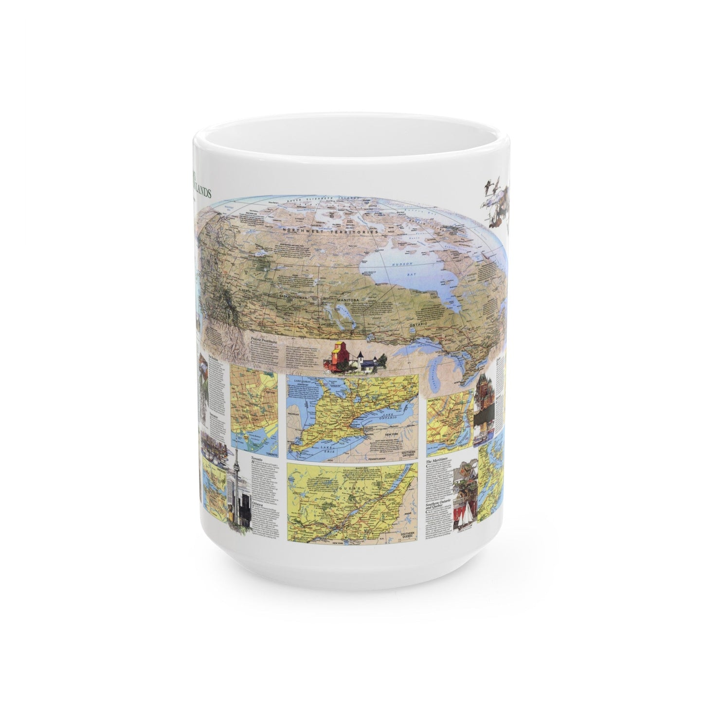 Canada - Vacationlands (1985) (Map) White Coffee Mug-15oz-The Sticker Space