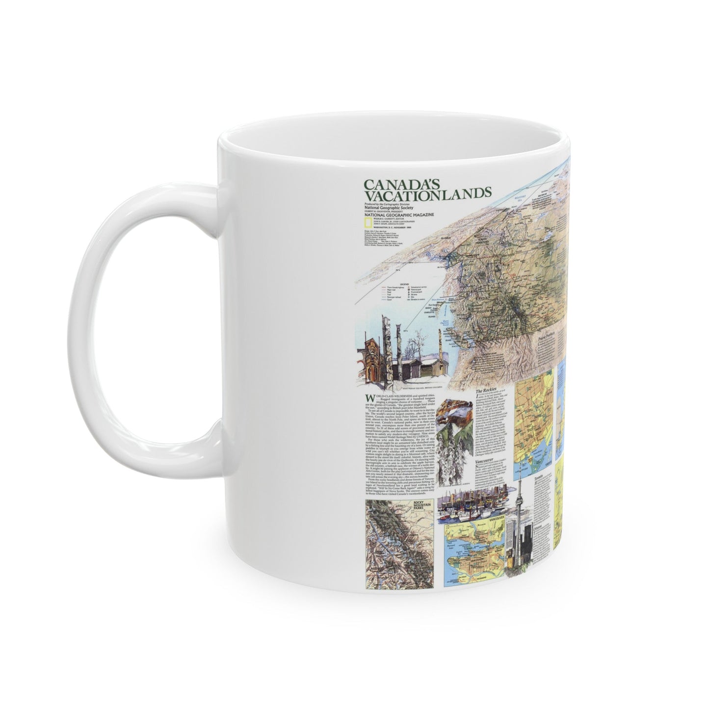 Canada - Vacationlands (1985) (Map) White Coffee Mug-The Sticker Space