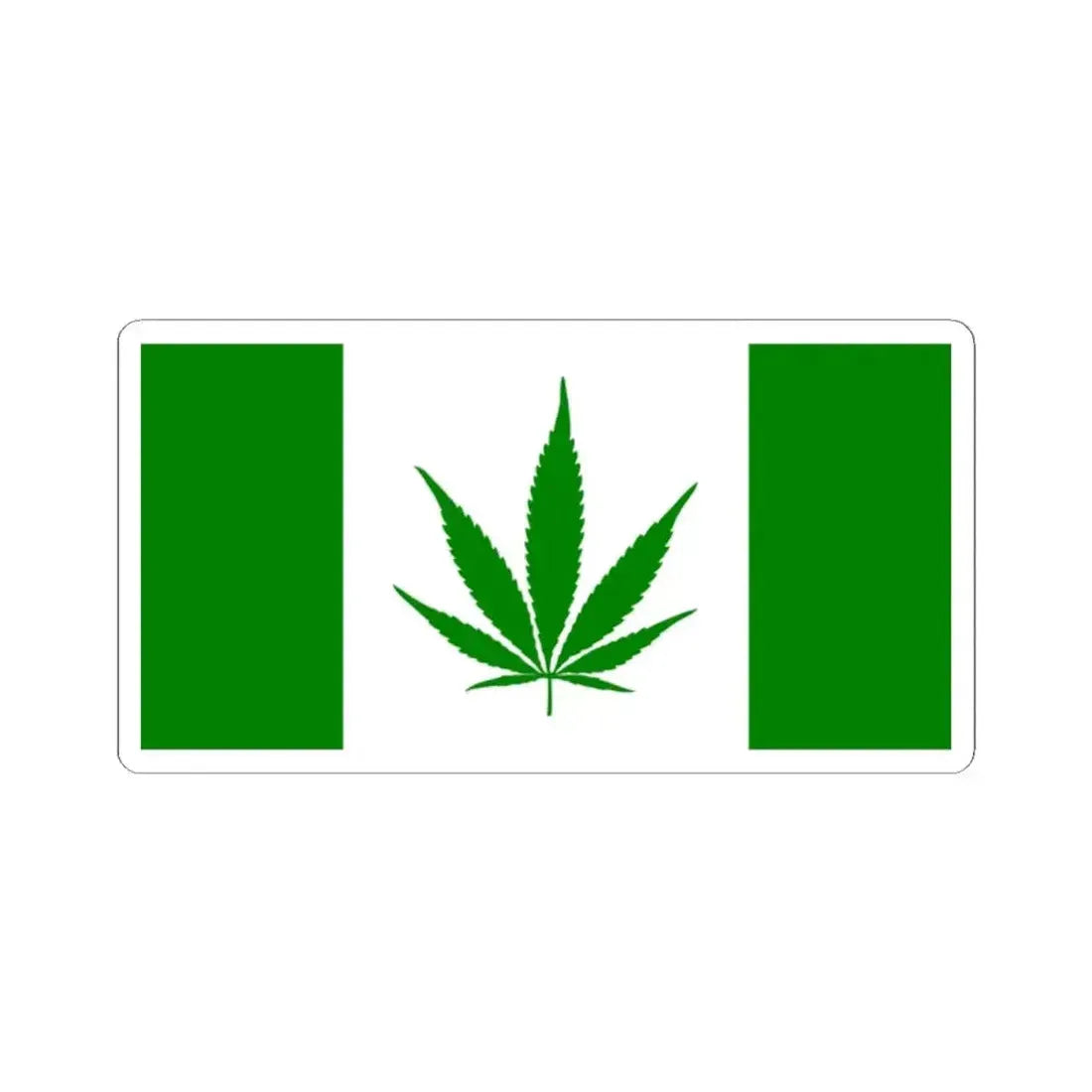 Canada Weed Flag all green (Canada) STICKER Vinyl Kiss-Cut Decal 2 Inch White - The Sticker Space