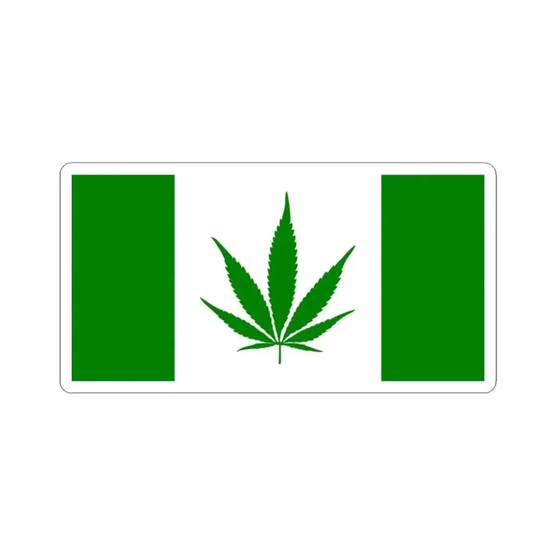 Canada Weed Flag all green (Canada) STICKER Vinyl Kiss-Cut Decal 3 Inch White - The Sticker Space