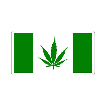 Canada Weed Flag all green (Canada) STICKER Vinyl Kiss-Cut Decal 4 Inch White - The Sticker Space