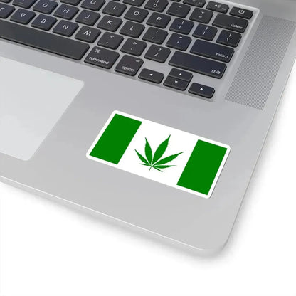 Canada Weed Flag all green (Canada) STICKER Vinyl Kiss-Cut Decal - The Sticker Space