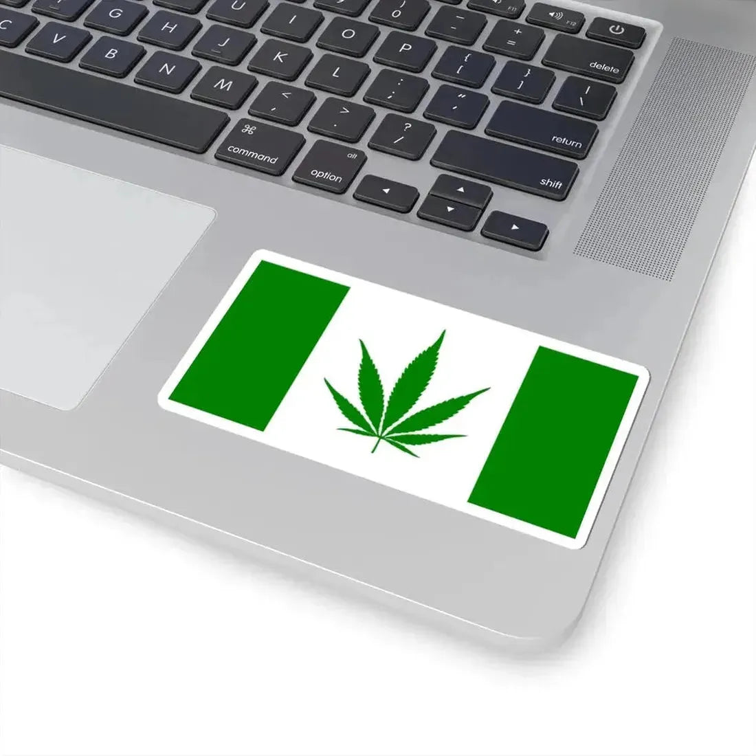 Canada Weed Flag all green (Canada) STICKER Vinyl Kiss-Cut Decal - The Sticker Space