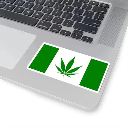 Canada Weed Flag all green (Canada) STICKER Vinyl Kiss-Cut Decal - The Sticker Space