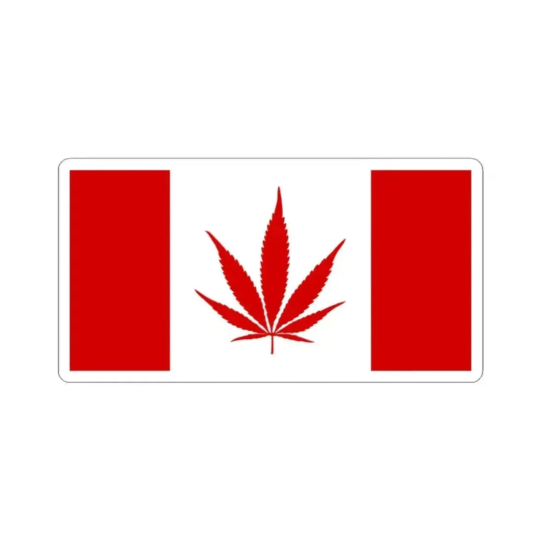 Canada Weed Flag (Canada) STICKER Vinyl Kiss-Cut Decal 3 Inch White - The Sticker Space