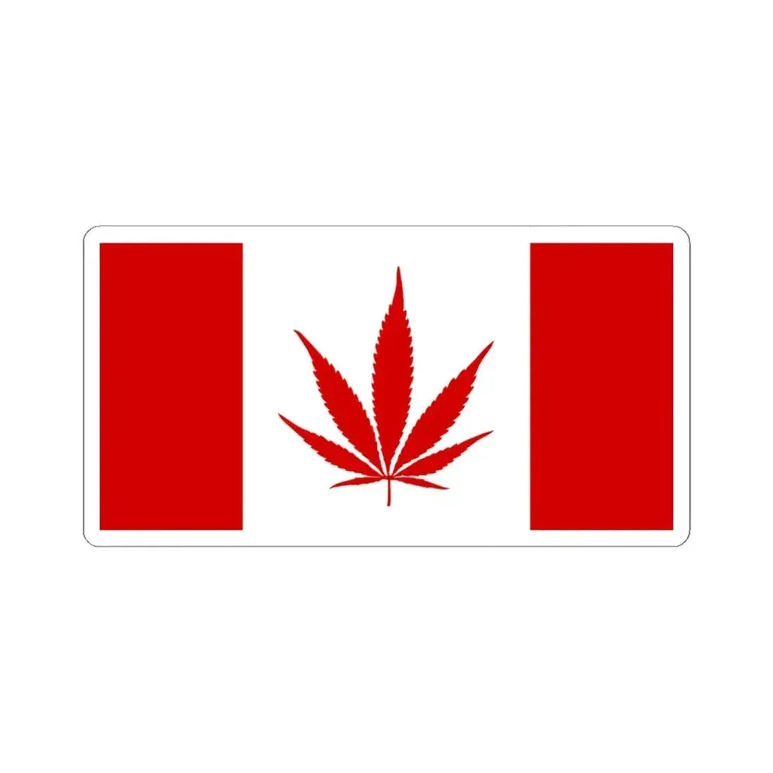 Canada Weed Flag (Canada) STICKER Vinyl Kiss-Cut Decal 4 Inch White - The Sticker Space