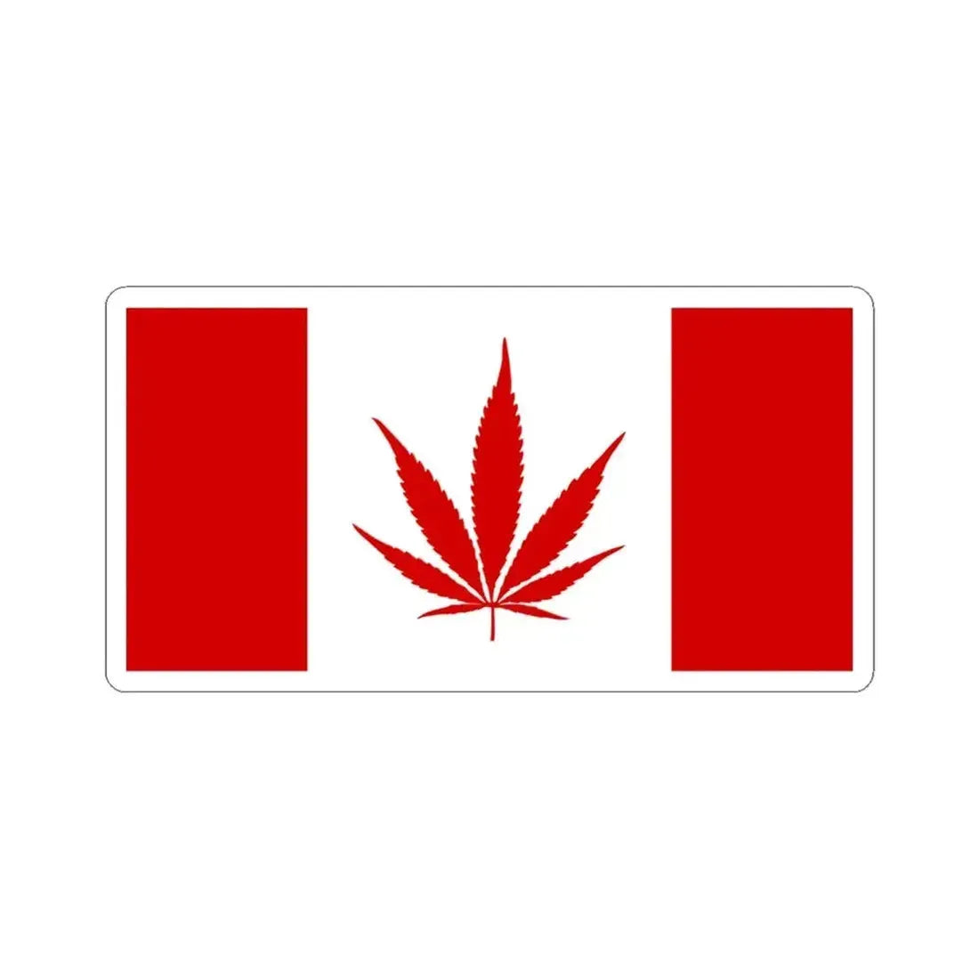 Canada Weed Flag (Canada) STICKER Vinyl Kiss-Cut Decal 6 Inch White - The Sticker Space
