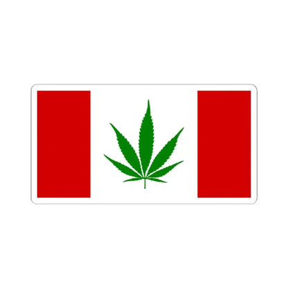 Canada Weed Flag green leaf (Canada) STICKER Vinyl Kiss-Cut Decal 2 Inch White - The Sticker Space