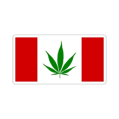 Canada Weed Flag green leaf (Canada) STICKER Vinyl Kiss-Cut Decal 6 Inch White - The Sticker Space