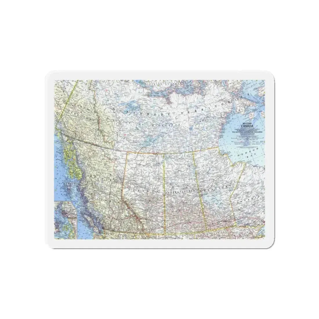 Canada - Western (1966) (Map) Refrigerator Magnet 4 Inch - The Sticker Space