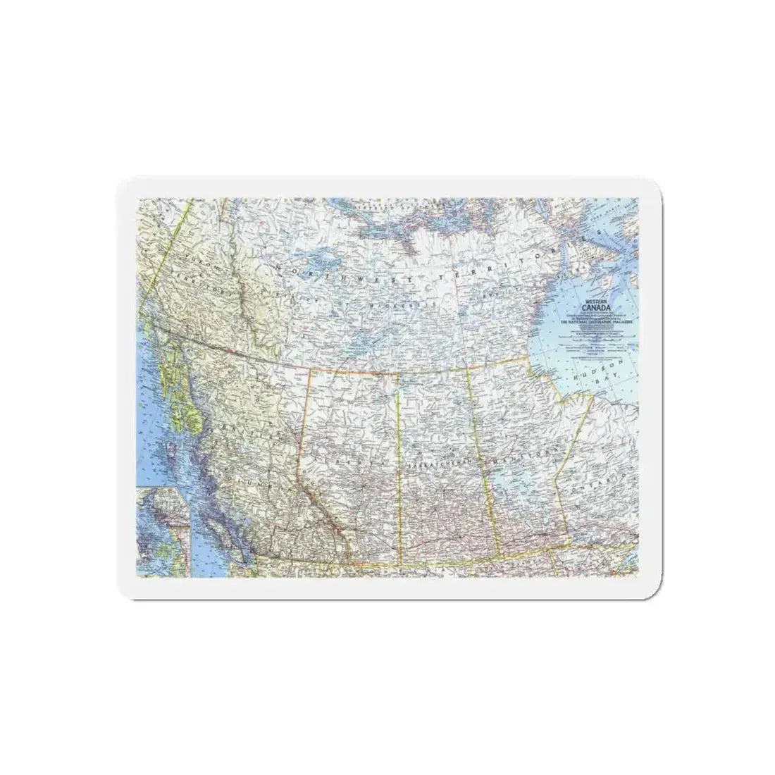 Canada - Western (1966) (Map) Refrigerator Magnet 5 Inch - The Sticker Space