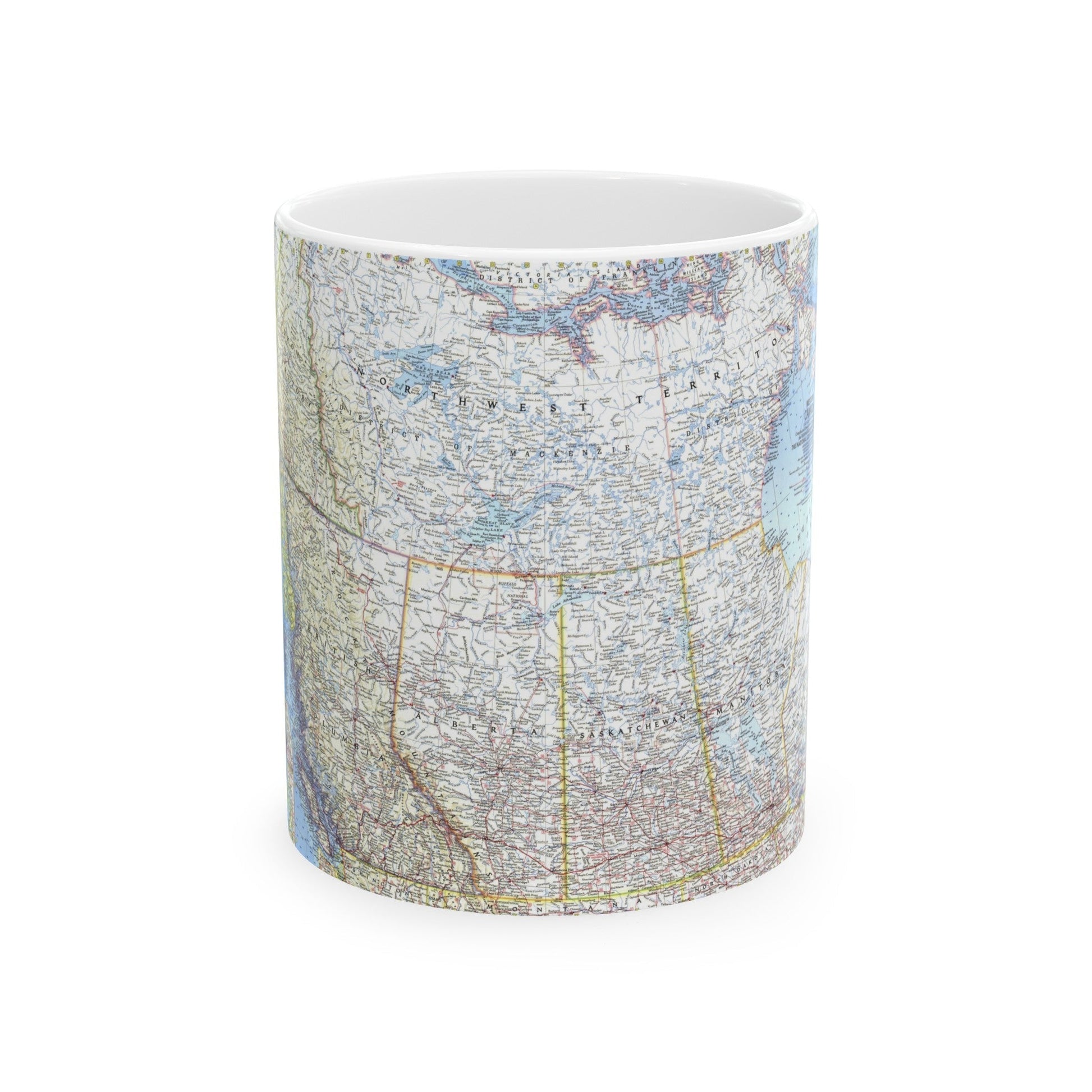 Canada - Western (1966) (Map) White Coffee Mug-11oz-The Sticker Space