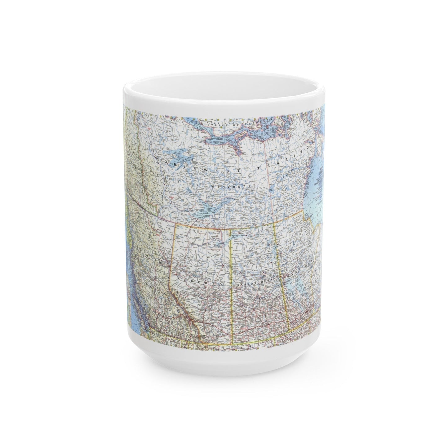 Canada - Western (1966) (Map) White Coffee Mug-15oz-The Sticker Space