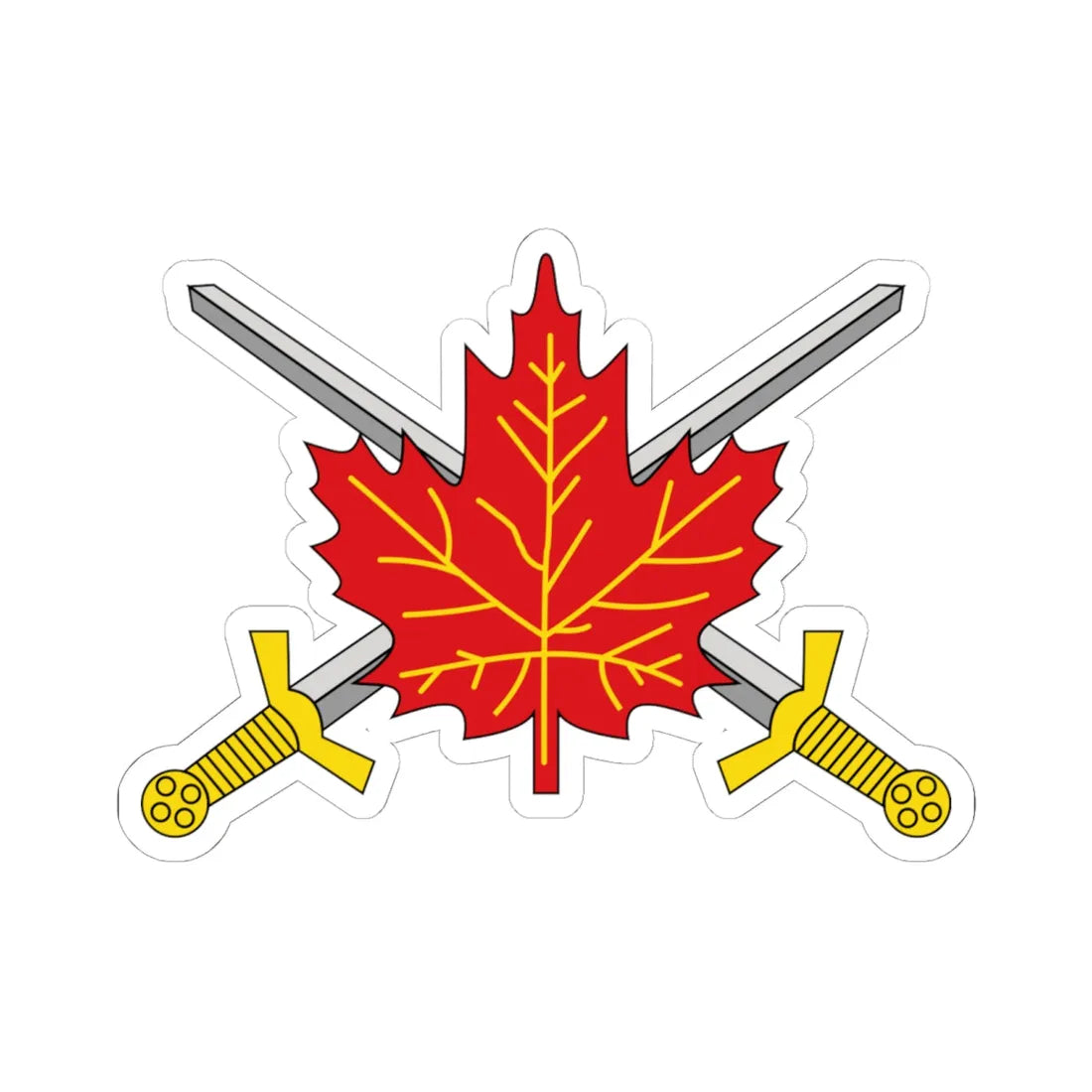 Canadian Army Badge (Canada) (Coat of Arms) STICKER Vinyl Kiss-Cut Decal 6 Inch White - The Sticker Space