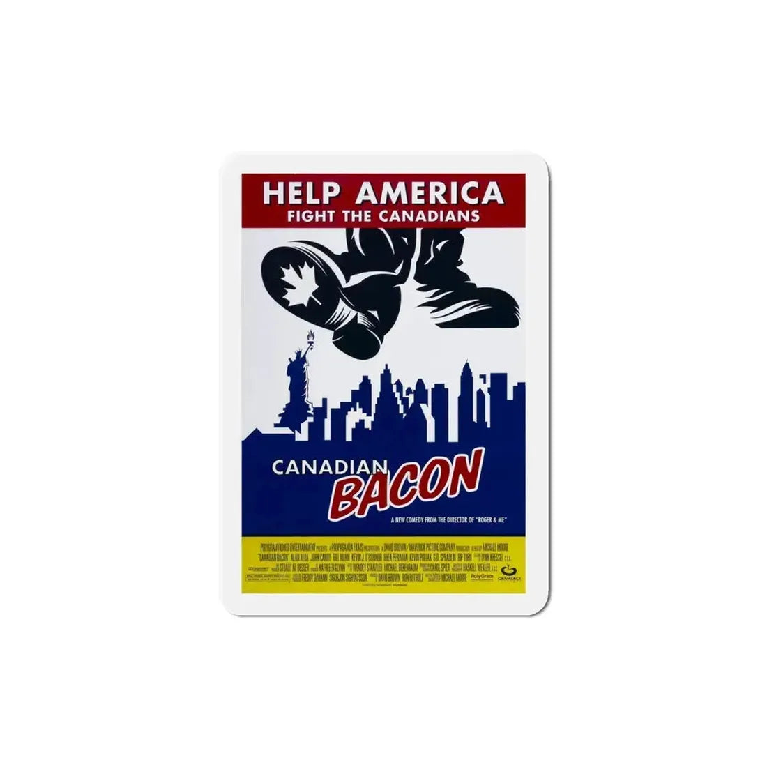 Canadian Bacon 1995 Movie Poster Refrigerator Magnet 5 Inch - The Sticker Space