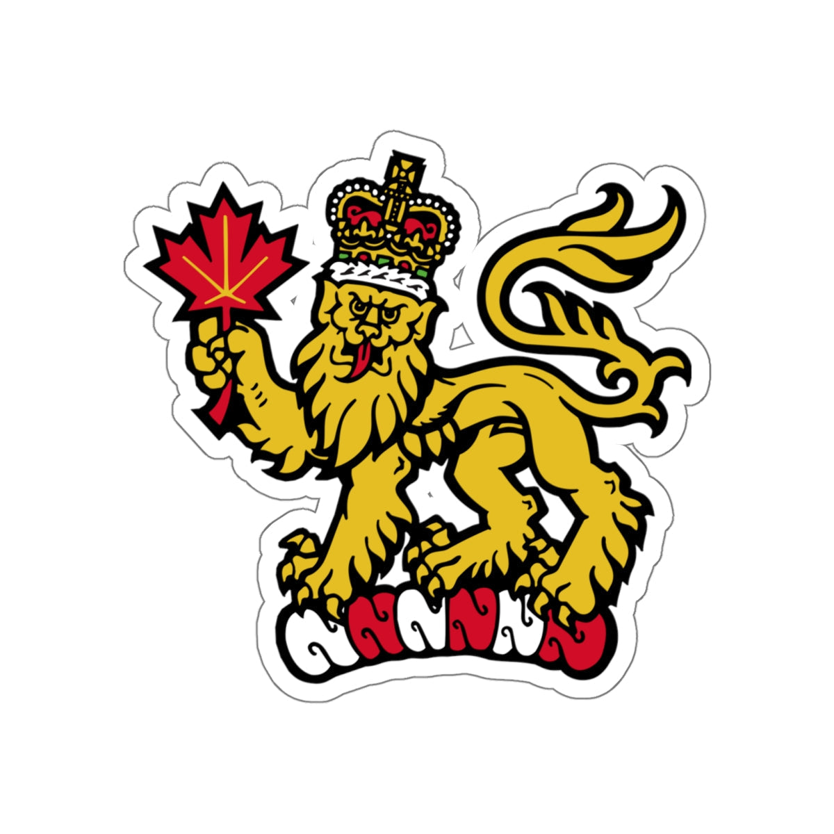 Canadian Crest STICKER Vinyl Die-Cut Decal-White-The Sticker Space