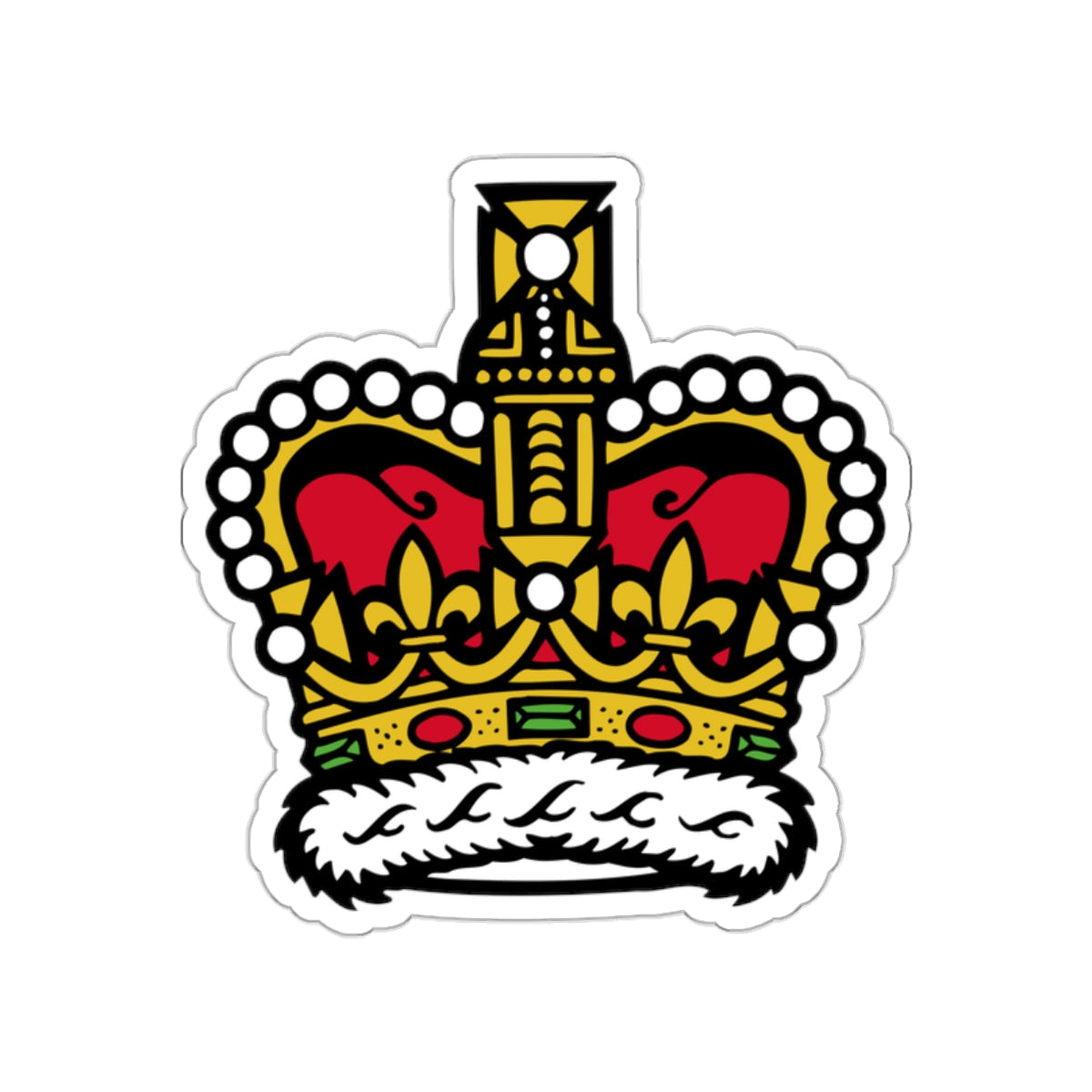 Canadian Crown STICKER Vinyl Die-Cut Decal-White-The Sticker Space