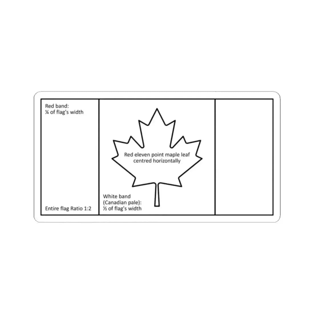 Canadian flag construction sheet (Canada) STICKER Vinyl Kiss-Cut Decal 2 Inch White - The Sticker Space