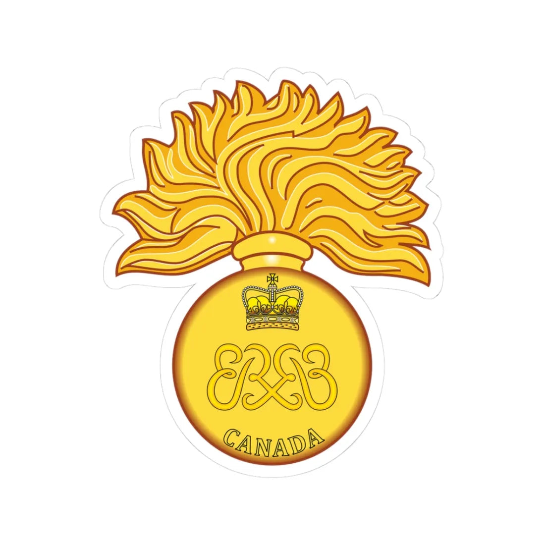 Canadian Grenadiers Guards Cap badge (Canada) (Coat of Arms) STICKER Vinyl Kiss-Cut Decal 3 Inch White - The Sticker Space