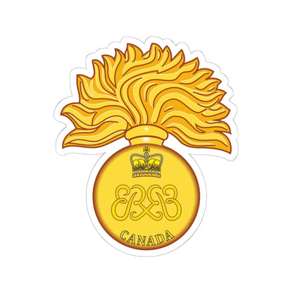 Canadian Grenadiers Guards Cap badge (Canada) (Coat of Arms) STICKER Vinyl Kiss-Cut Decal 6 Inch White - The Sticker Space