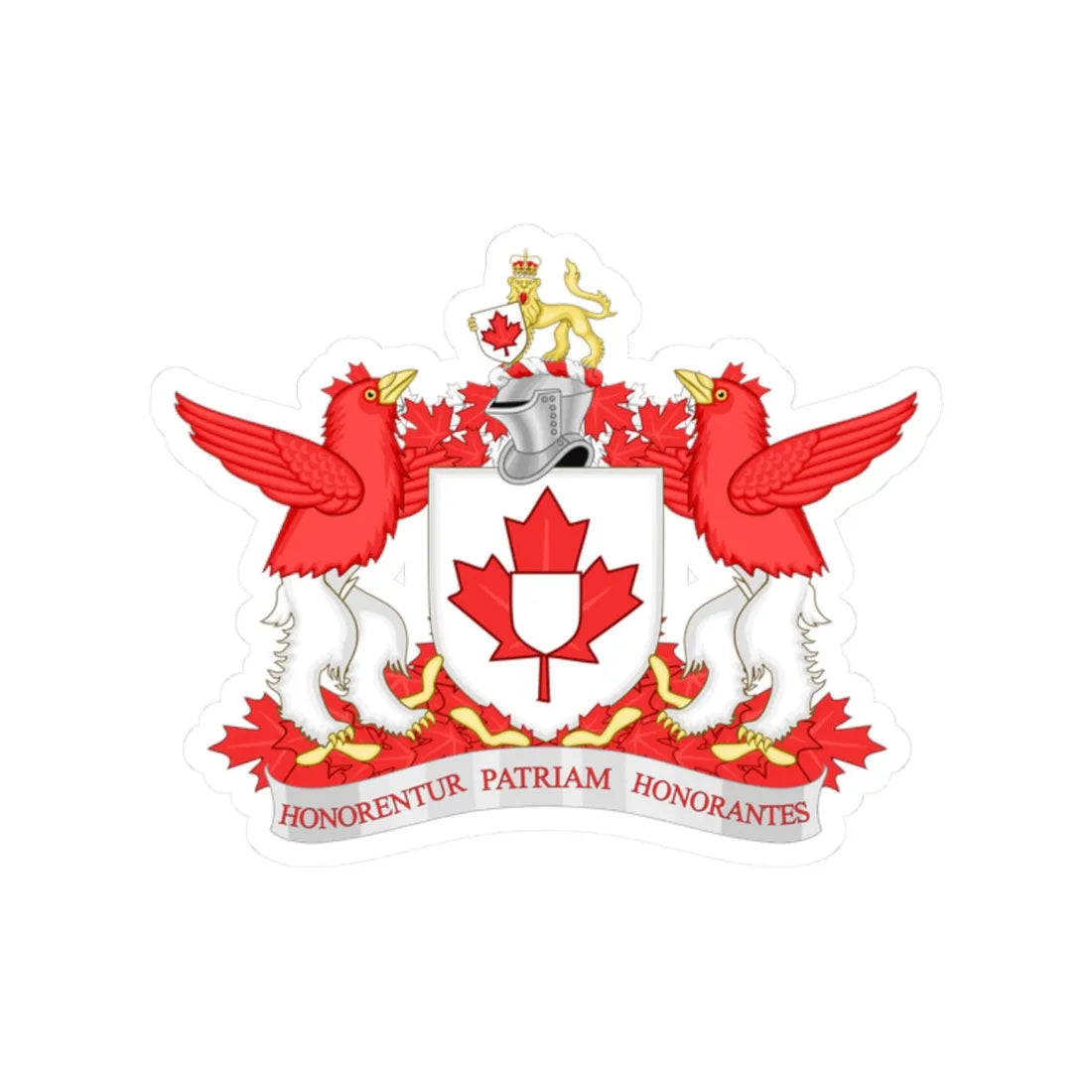 Canadian Heraldic Authority coat of arms (Canada) (Coat of Arms) STICKER Vinyl Kiss-Cut Decal 2 Inch White - The Sticker Space