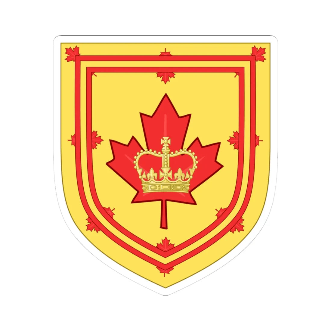 Canadian Monarchist League CoA (Canada) (Coat of Arms) STICKER Vinyl Kiss-Cut Decal 3 Inch White - The Sticker Space