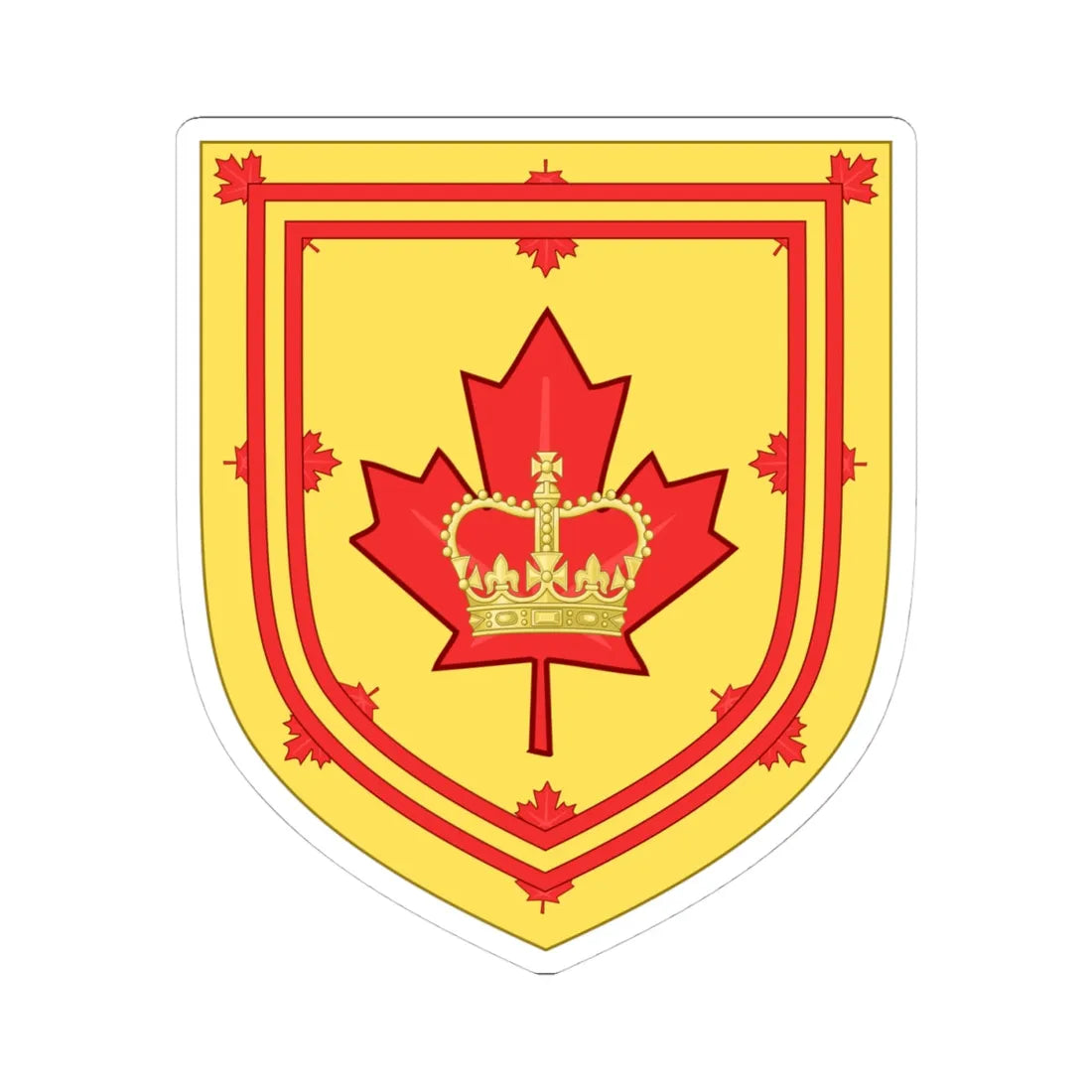 Canadian Monarchist League CoA (Canada) (Coat of Arms) STICKER Vinyl Kiss-Cut Decal 4 Inch White - The Sticker Space