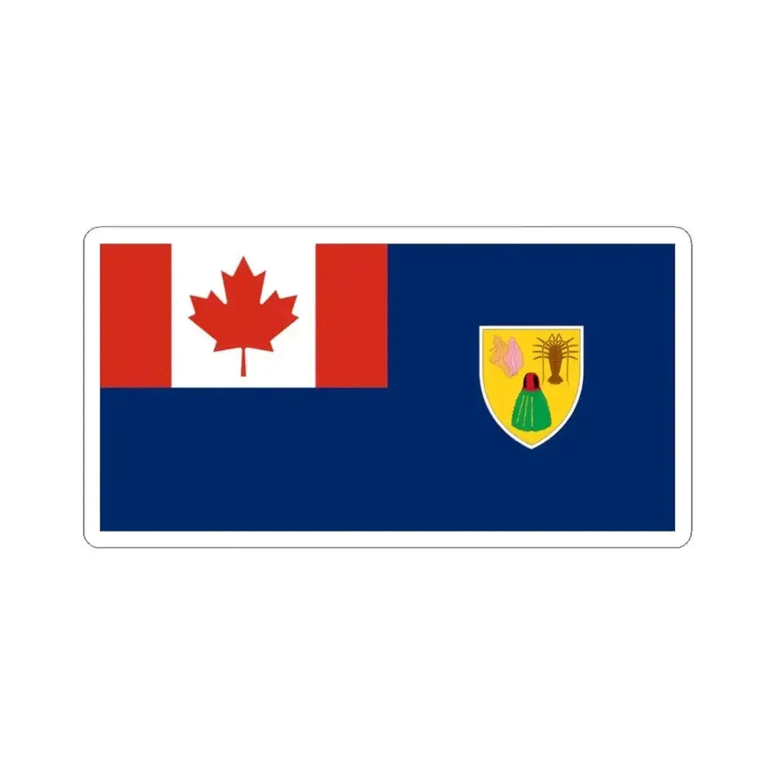 Canadian Turks and Caicos flag (Canada) STICKER Vinyl Kiss-Cut Decal 3 Inch White - The Sticker Space
