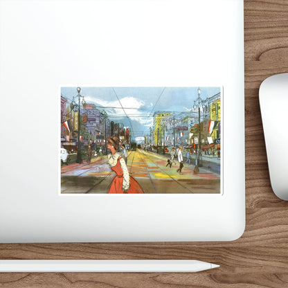 Canal Street, New Orleans by Hermann B. Deutsch, Esquire magazine, 1954 (Magazine Illustration) STICKER Vinyl Die-Cut Decal-The Sticker Space