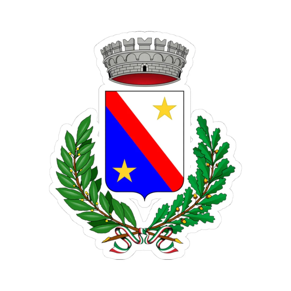 Canale Italia-Stemma (Italy) (Coat of Arms) STICKER Vinyl Kiss-Cut Decal 3 Inch White - The Sticker Space