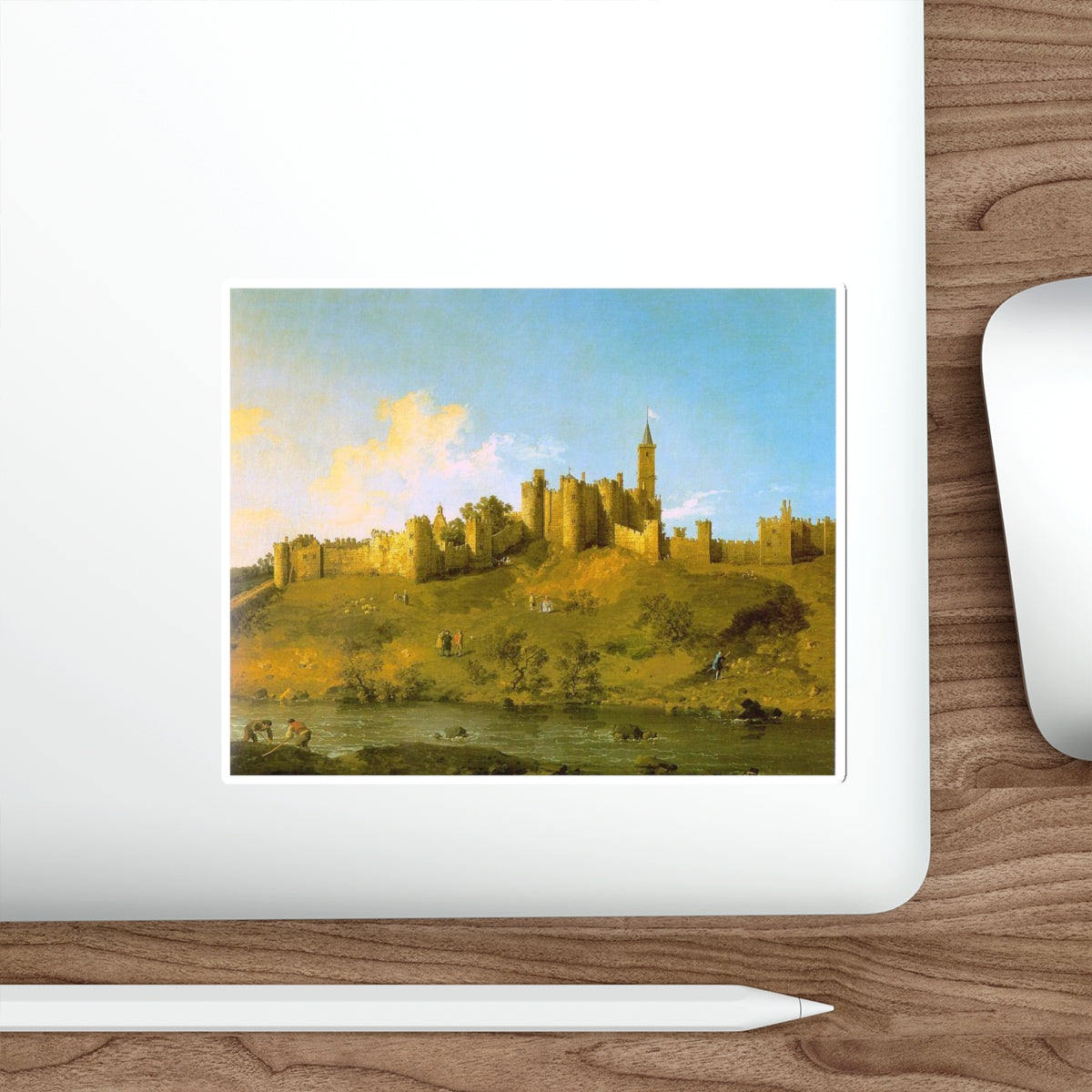 CANALETTO - Alnwick Castle at Northumberland (Artwork) STICKER Vinyl Die-Cut Decal-The Sticker Space