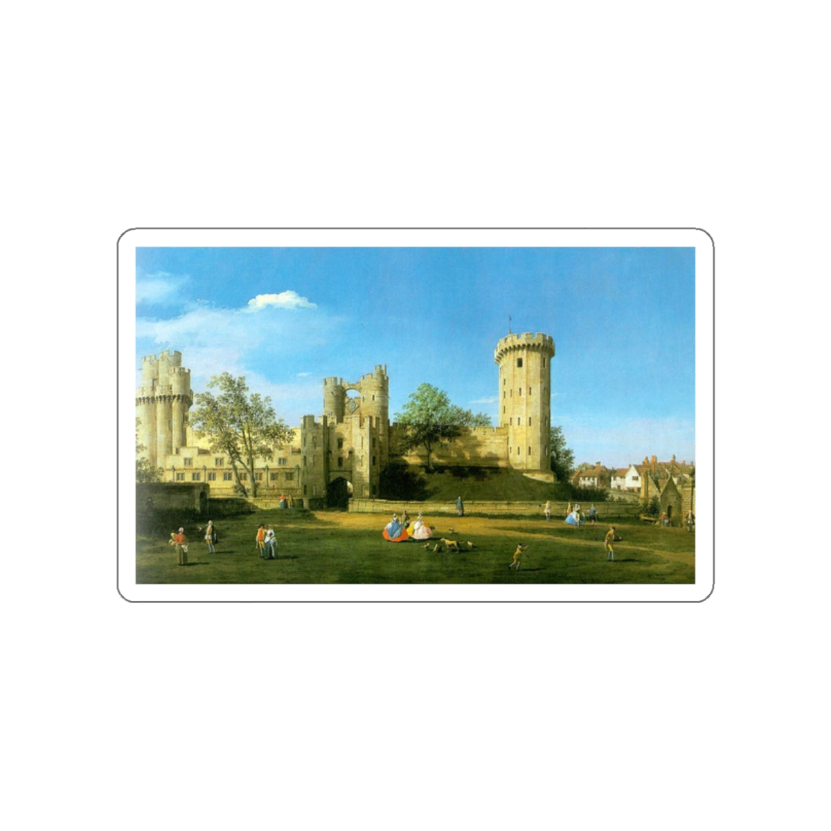 CANALETTO - Warwick Castle2 (Artwork) STICKER Vinyl Die-Cut Decal-White-The Sticker Space