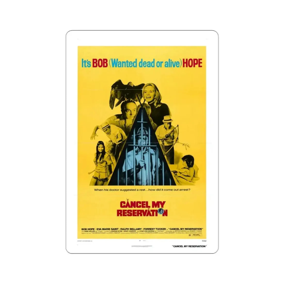 Cancel My Reservation 1972 Movie Poster STICKER Vinyl Die-Cut Decal - The Sticker Space